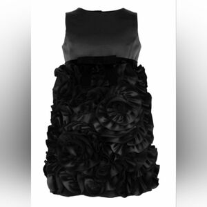 MILLY MINIS FUCHSIA BLACK ROSETTE RUFFLE DRESS 12 14 cy